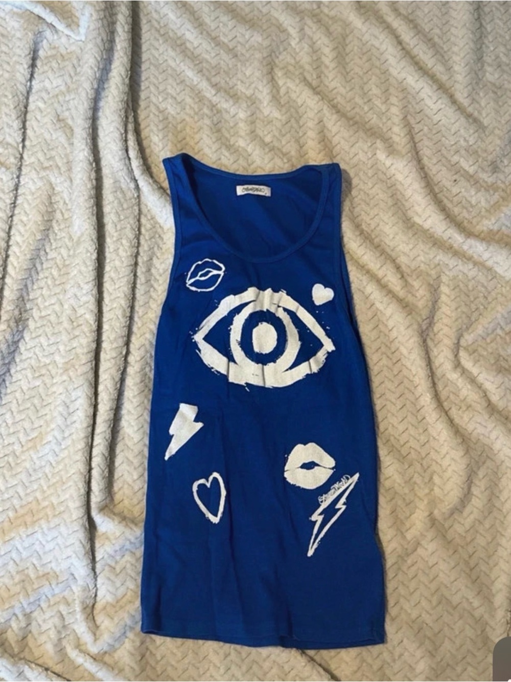 Lauren Moshi Royal Blue Graphic Eye & Icon Tank